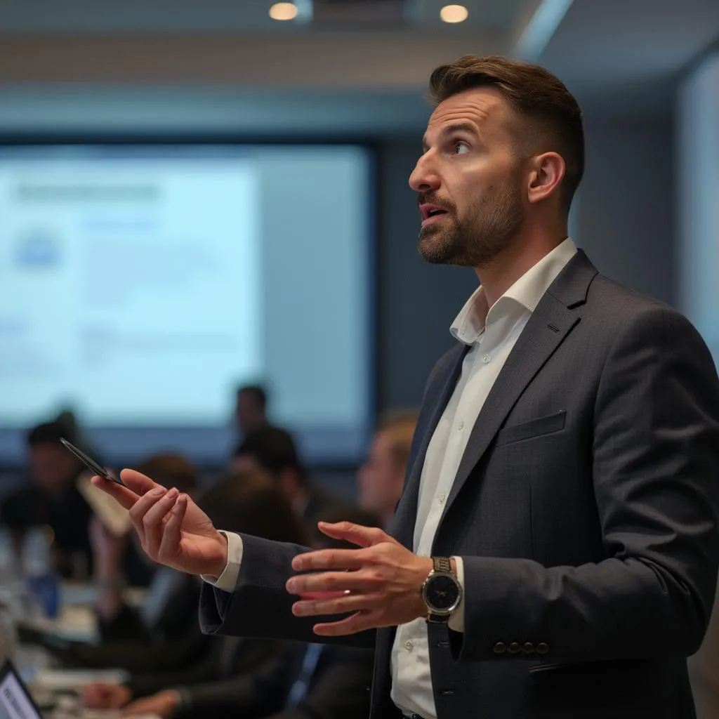 Consultor de FinanzasArg presentando en una conferencia