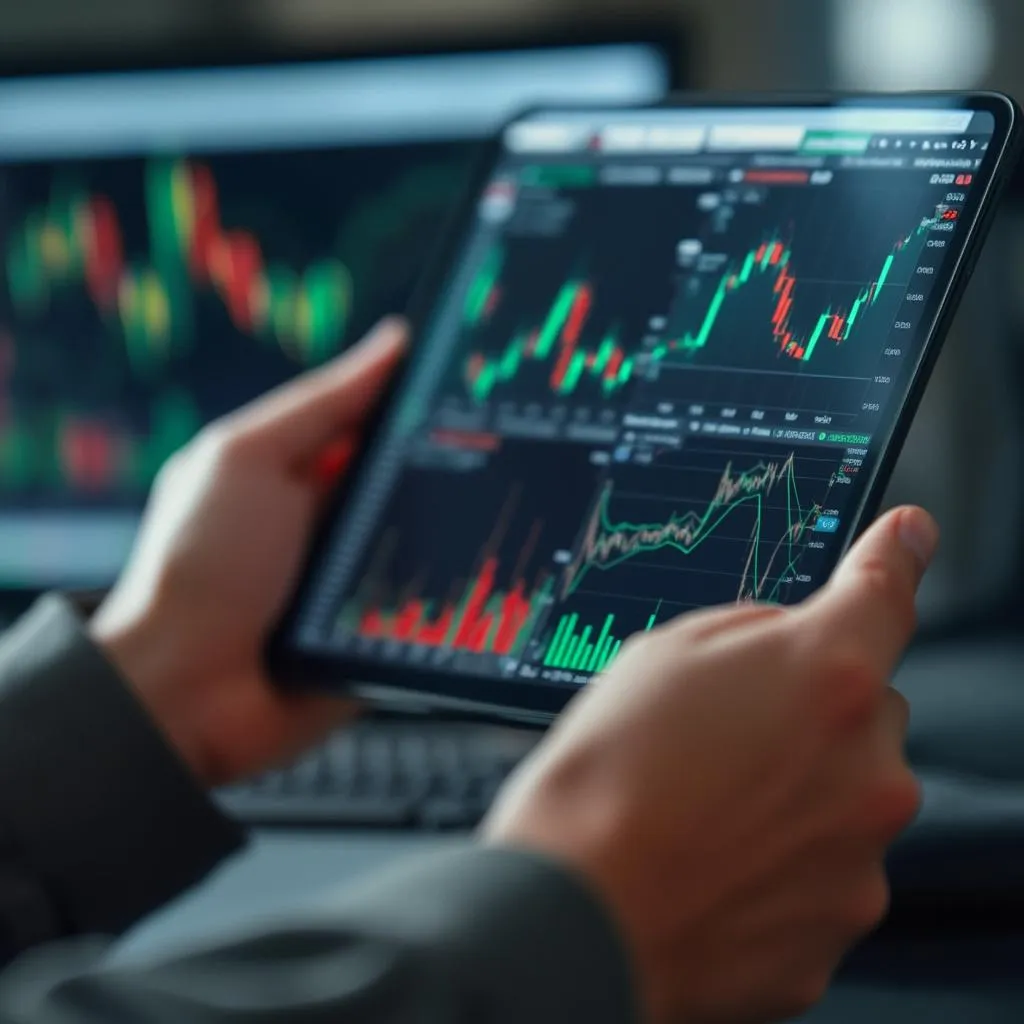 Detalle de análisis financiero en una tablet